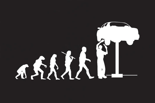Engine Master Australia FOI-EVOLUTION Evolution Of The Mechanic Steel Sign 22.5" X 11"