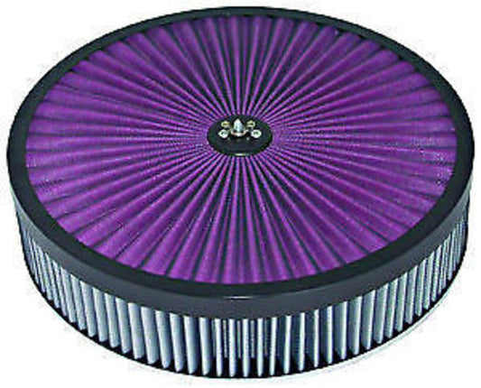 Superflow 43202 14X3" Air Filter Red Cotton Washable Element Black Trim
