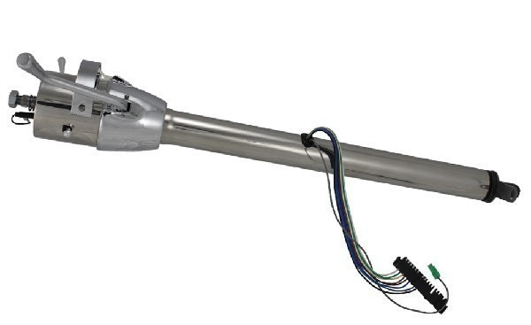 Flaming River FR20022SSLC 33" Column Shift Laser Cut Tilt Steering Column Poilished S/S, Fits Manual Box, 2" O.D, 1" DD