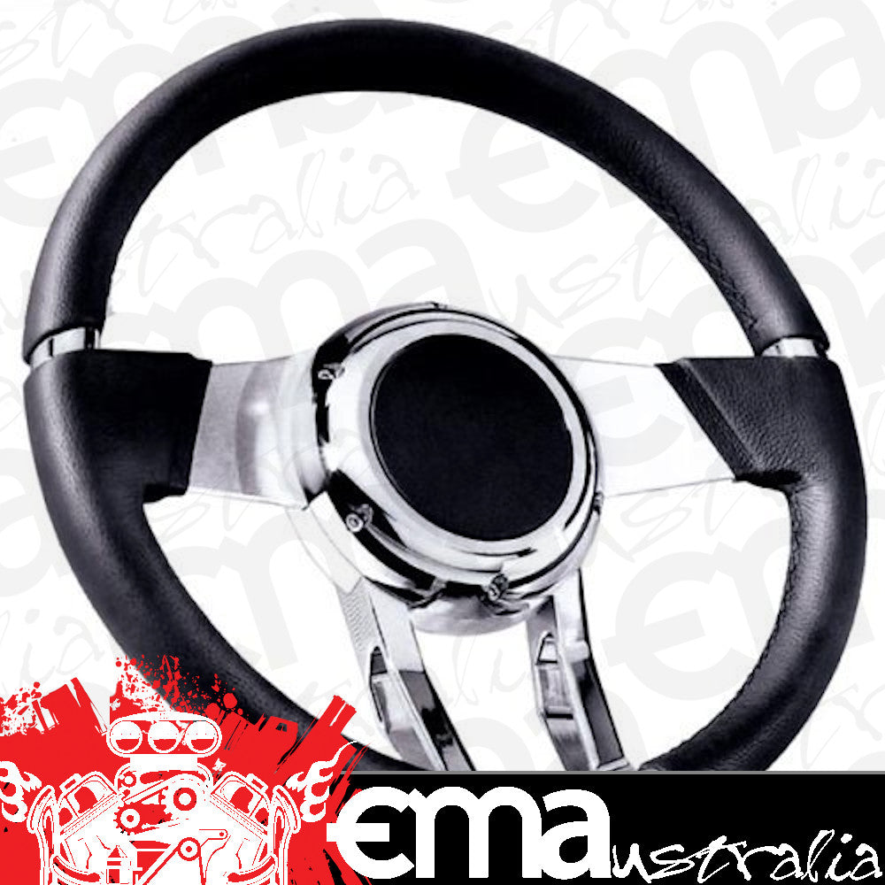 Flaming River FR20150 Black Waterfall Steering Wheel 13.8" Dia 6 Bolt