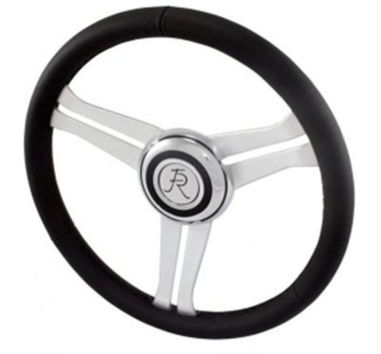 Flaming River FR20164BK Steering Wheel Navigator 13.8 Dia Dished Black Leather
