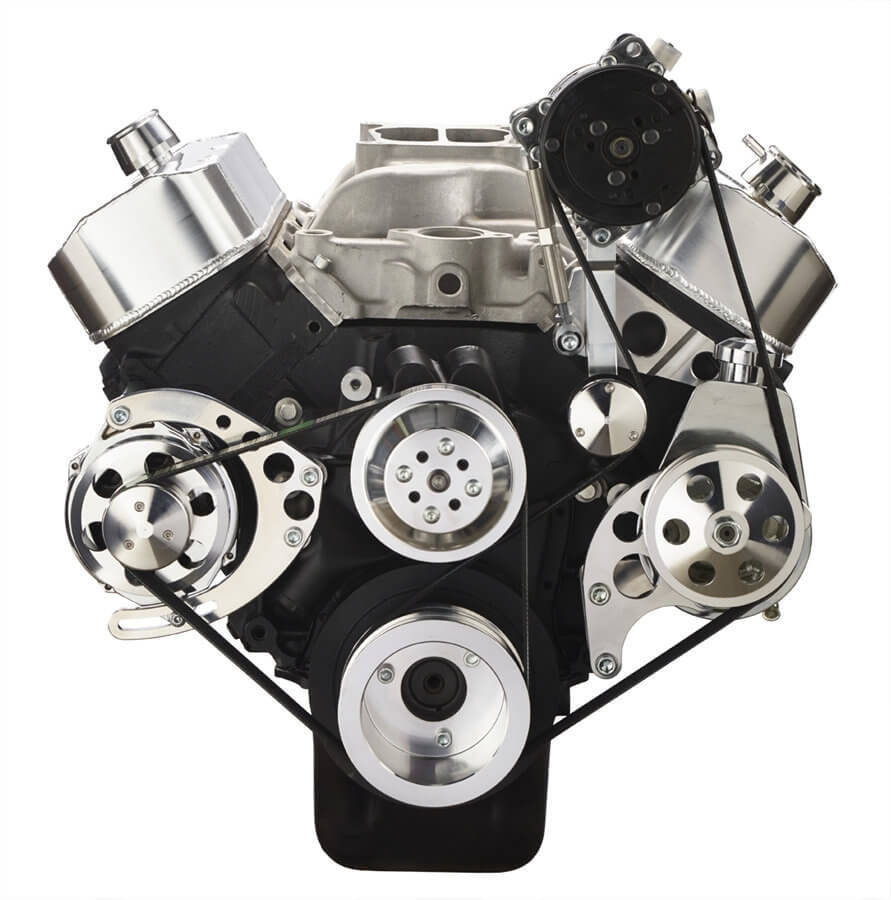 CVF 454-SERPENTINE-AC-C Chevy Big Block Serpentine Conversion Kit - AC Alternator & Power Steering Long Water Pump