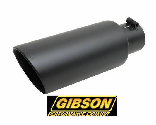 Gibson GIB500427-B 4" S/Steel Angled Exhaust Tip Double Walled Black 3" Inlet