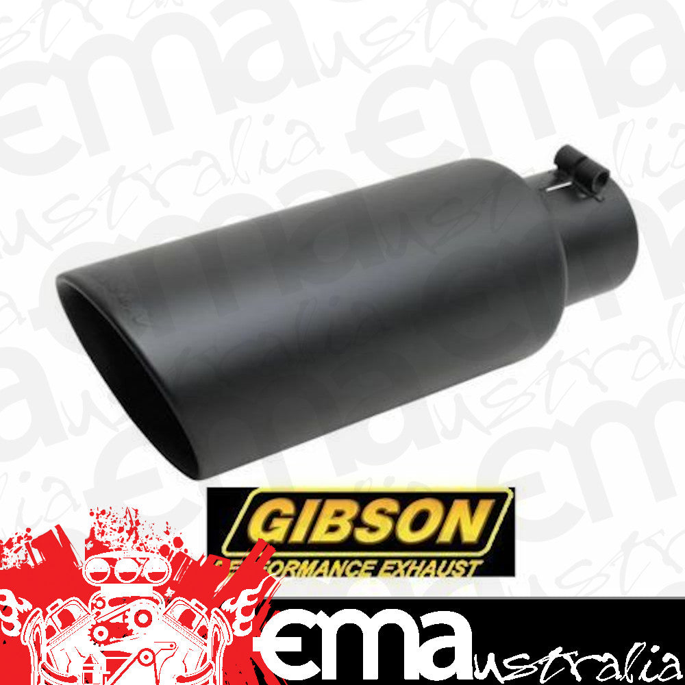 Gibson GIB500640-B 4" Stainless Exhaust Tip Rolled Angle Edge Black 2.5" Inlet