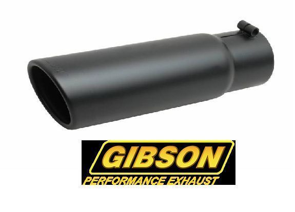 Gibson GIB500641-B 4" Stainless Exhaust Tip Rolled Edge Black 3" Inlet 12" Long