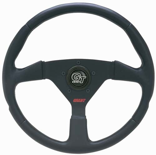 Grant GR1064 13.75" Formula 1 Steering Wheel Black Perforated w/ Black Accent. 3-1/2" Dish