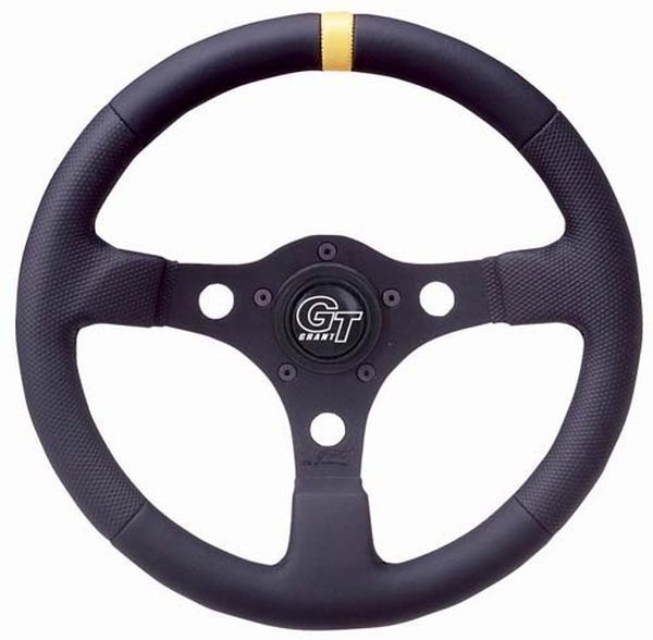 Grant GR1075 13" Pro Stock Steering Wheel Black 3 Spoke Black Vinyl Grip 3" Dish