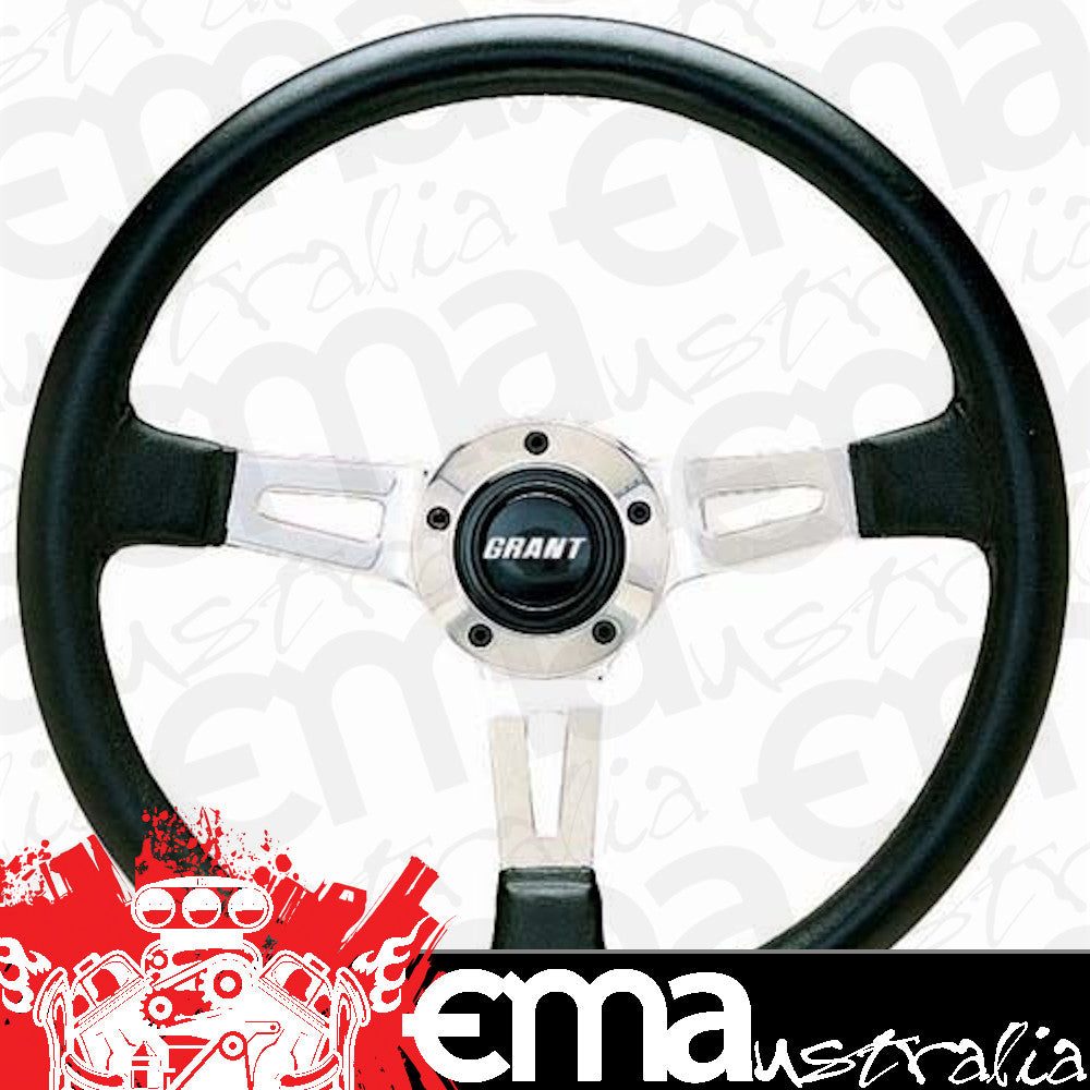 Grant GR1130 14" Collectors Edition Steering Wheel Polished Black Leather Grip