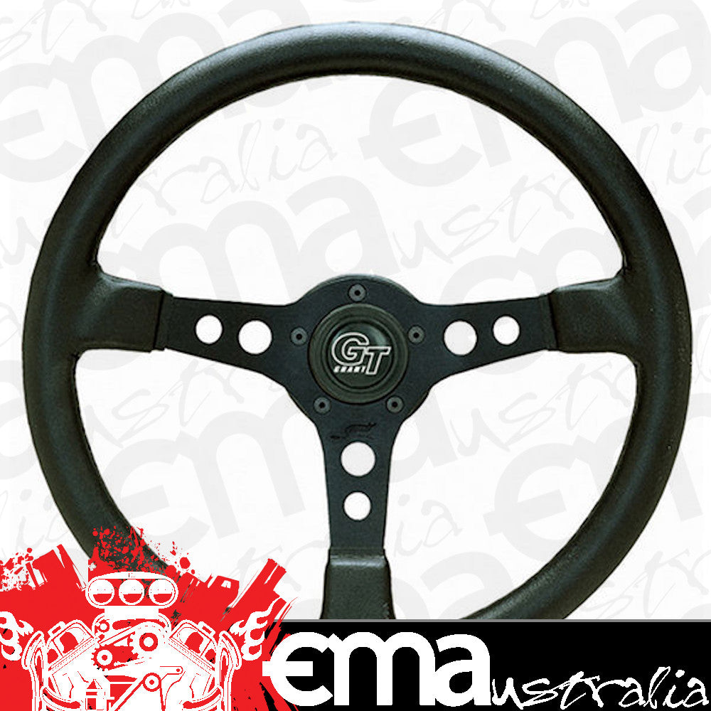 Grant GR1770 15" Formula Gt Steering Wheel Black 3 Spoke Black Leather-Grained V