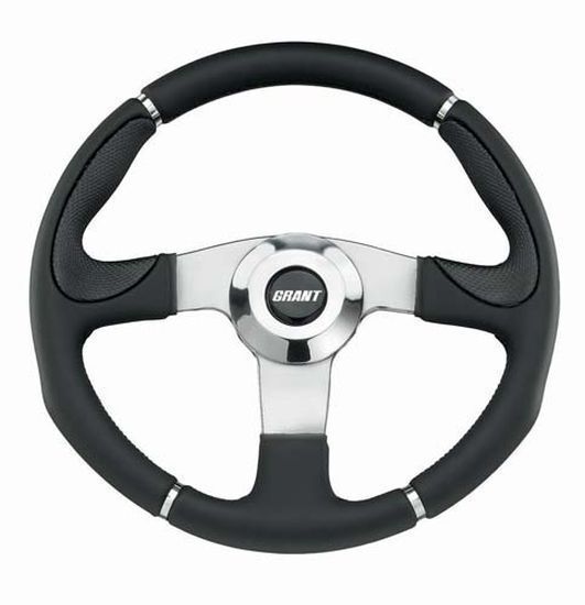 Grant GR452 13.5" Club Sport Steering Wheel Polished 3 Spoke/Black Vinyl Grip