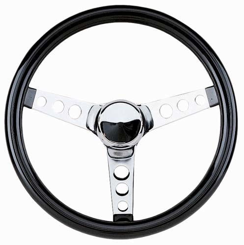 Grant GR502 502 Classic Cruisin Steering Wheel 13-1/2" Black Gloss Vinyl Grip w/ 3-1/2" Dish