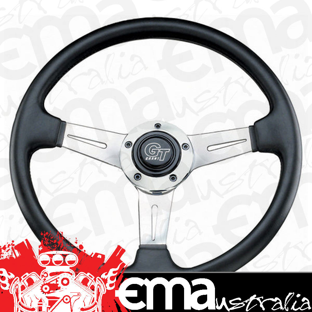 Grant GR739 14" Elite Gt Steering Wheel Polished 3 Spoke Black Vinyl Grip