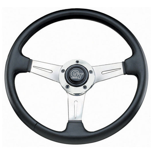 Grant GR739 14" Elite Gt Steering Wheel Polished 3 Spoke Black Vinyl Grip