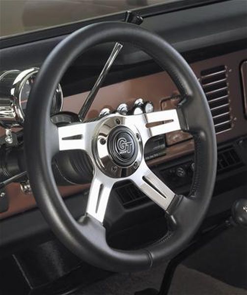 Grant GR742 14" Elite Gt Steering Wheel Polished 4 Spoke Black Vinyl Grip