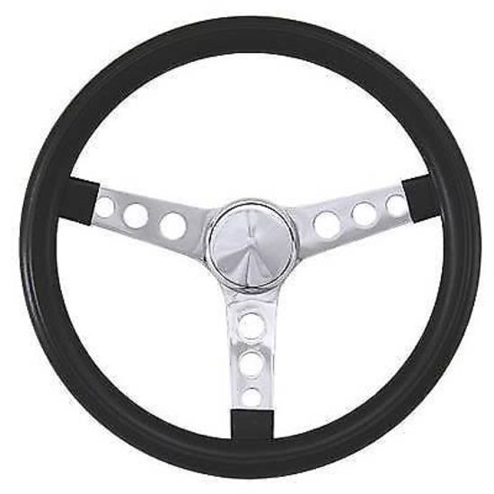 Grant GR831 13.5" Classic Series Steering Wheel Chrome 3 Spoke Black Vinyl Grip