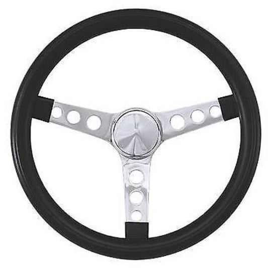 Grant GR831 13.5" Classic Series Steering Wheel Chrome 3 Spoke Black Vinyl Grip