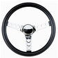 Grant GR834 11-1/2" Classic Series Steering Wheel Chrome 3 Spoke Black Vinyl Grip. 3-3/4" Dish