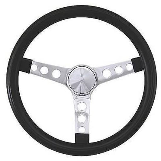 Grant GR836 12.5" Classic Series Steering Wheel Chrome 3 Spoke Black Vinyl Grip