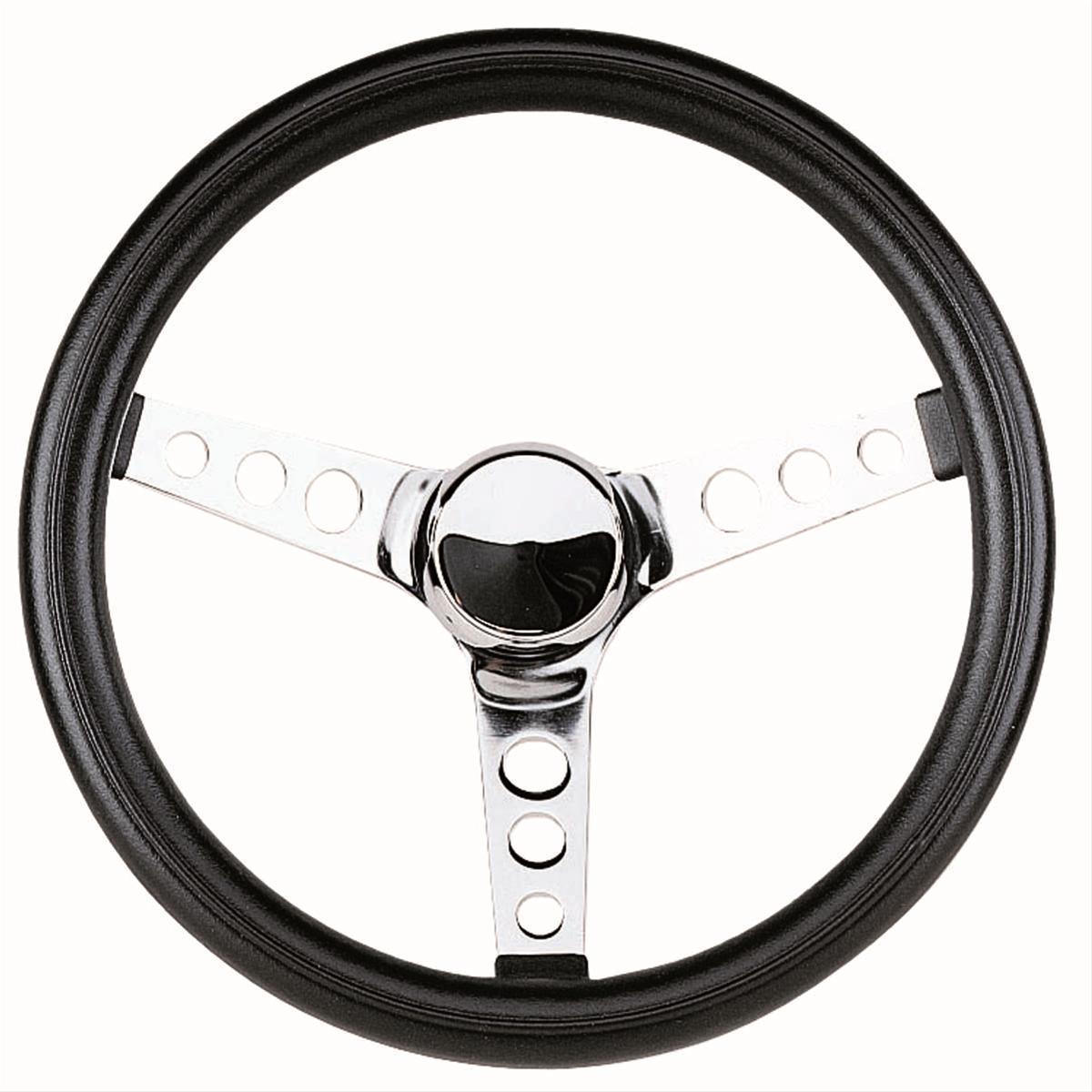 Grant GR838 Classic Series Steering Wheel 13.5" Chrome 3 Spoke Black Vinyl Grip