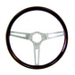 Grant GR929 14.5" Classic GM Steering Wheel Brushed S/S 3 Spoke/Mahogany Rim