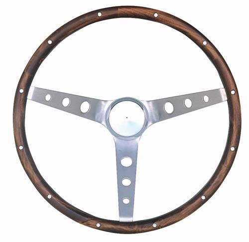 Grant GR963-0 Classic Ford Steering Wheel 13.5" S/S 3 Spoke Walnut Grip