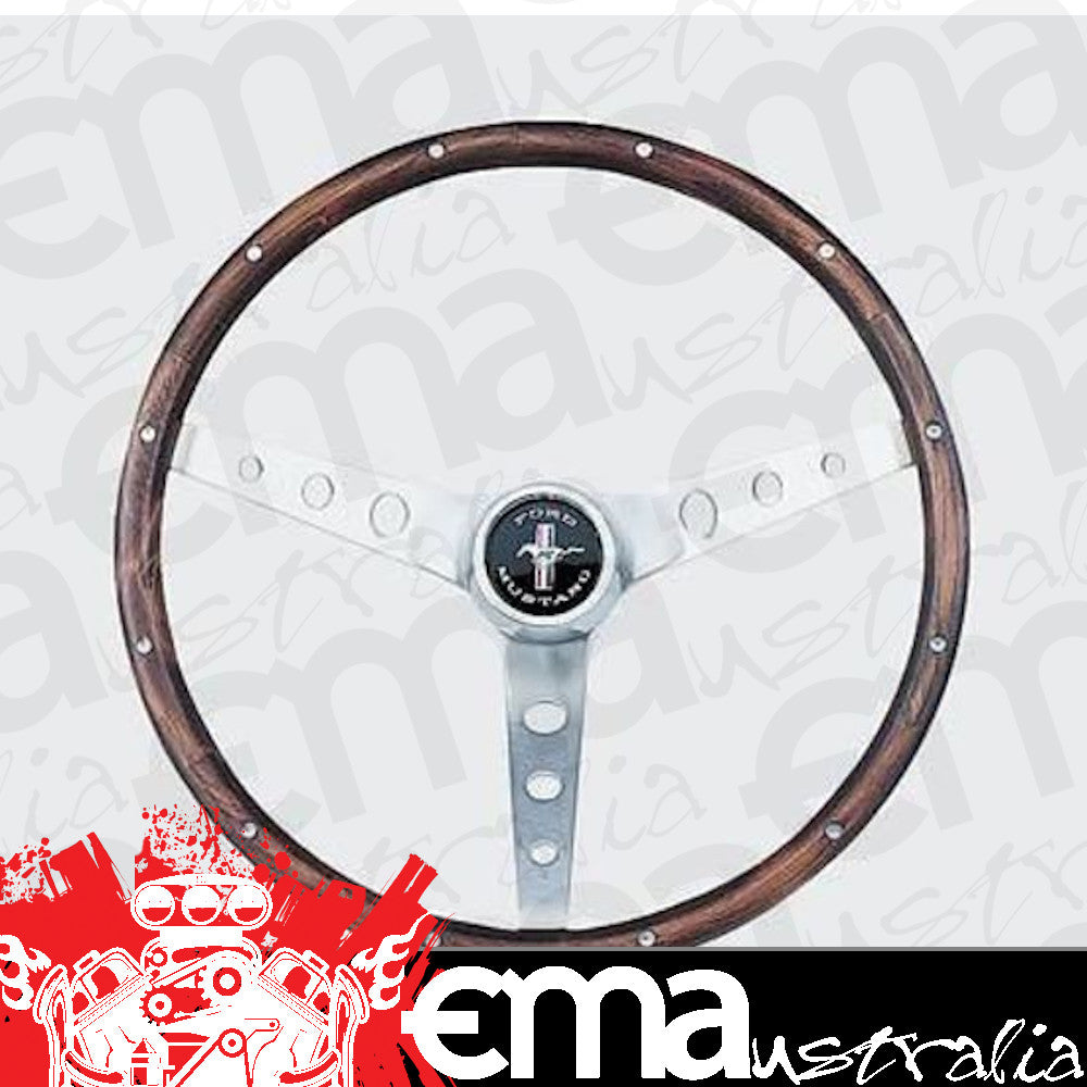 Grant GR966 Classic Nostalgia 15" Mustang Steering Wheel S/S 3 Spoke/Hardwood