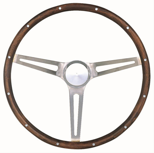 Grant GR967-0 Classic GM Steering Wheel 15" S/S 3 Spoke/Hardwood Rim