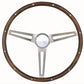 Grant GR967-0 Classic GM Steering Wheel 15" S/S 3 Spoke/Hardwood Rim