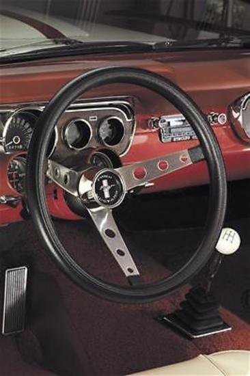 Grant GR968 15" Classic Mustang Steering Wheel Brushed S/S 3 Spoke/Black Grip