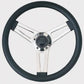 Grant GR990 14-1/2" Classic 5 Steering Wheel Chrome 3 Spoke Black Vinyl Grip