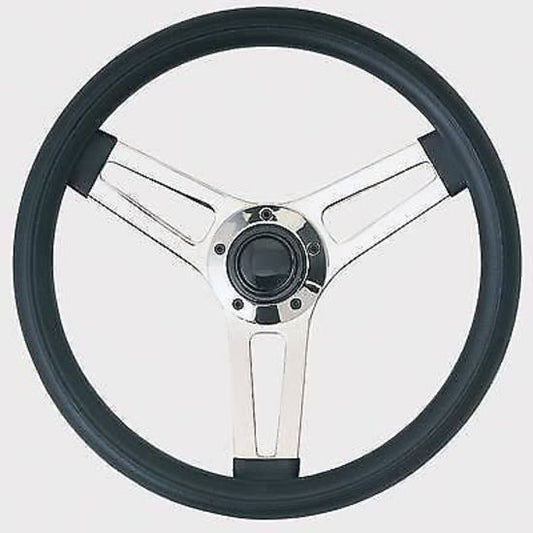 Grant GR990 14-1/2" Classic 5 Steering Wheel Chrome 3 Spoke Black Vinyl Grip
