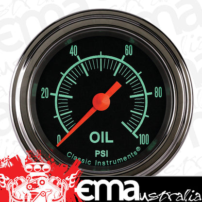 Classic Instruments GS181SLF G-Stock 2-1/8" Full Sweep Oil Pressure 100psi