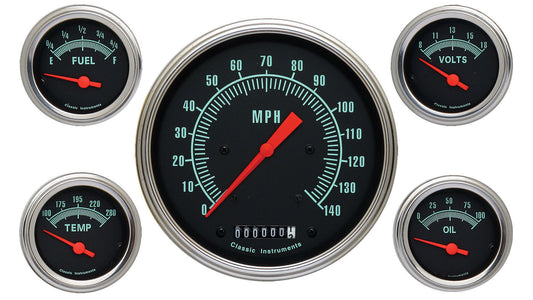 Classic Instruments GS54SLF G-Stock 4 - 5/8" Speedo, 2-1/8" Fuel, Oil, Temp, Vol