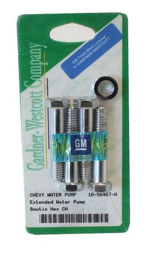 Gardner Westcott GW10-56467-H Long Water Pump Bolt Kit Chrome Hex suit Chev V8