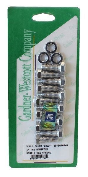 Chevy small block Gen I 262-400 C.I.D. V8 Pre-86 Gardner Westcott Chev SB SS Intake Manifold Bolt Set Gardener-Westcott GW10-56469-HSP
