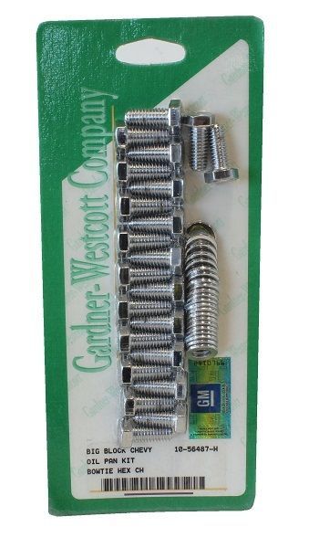 Chevy big block Mark IV 396-454 C.I.D. V8 Gardner Westcott Oil Pan Bolt Set Chrome Hex suit Chev BB Gardener-Westcott GW10-56487-H