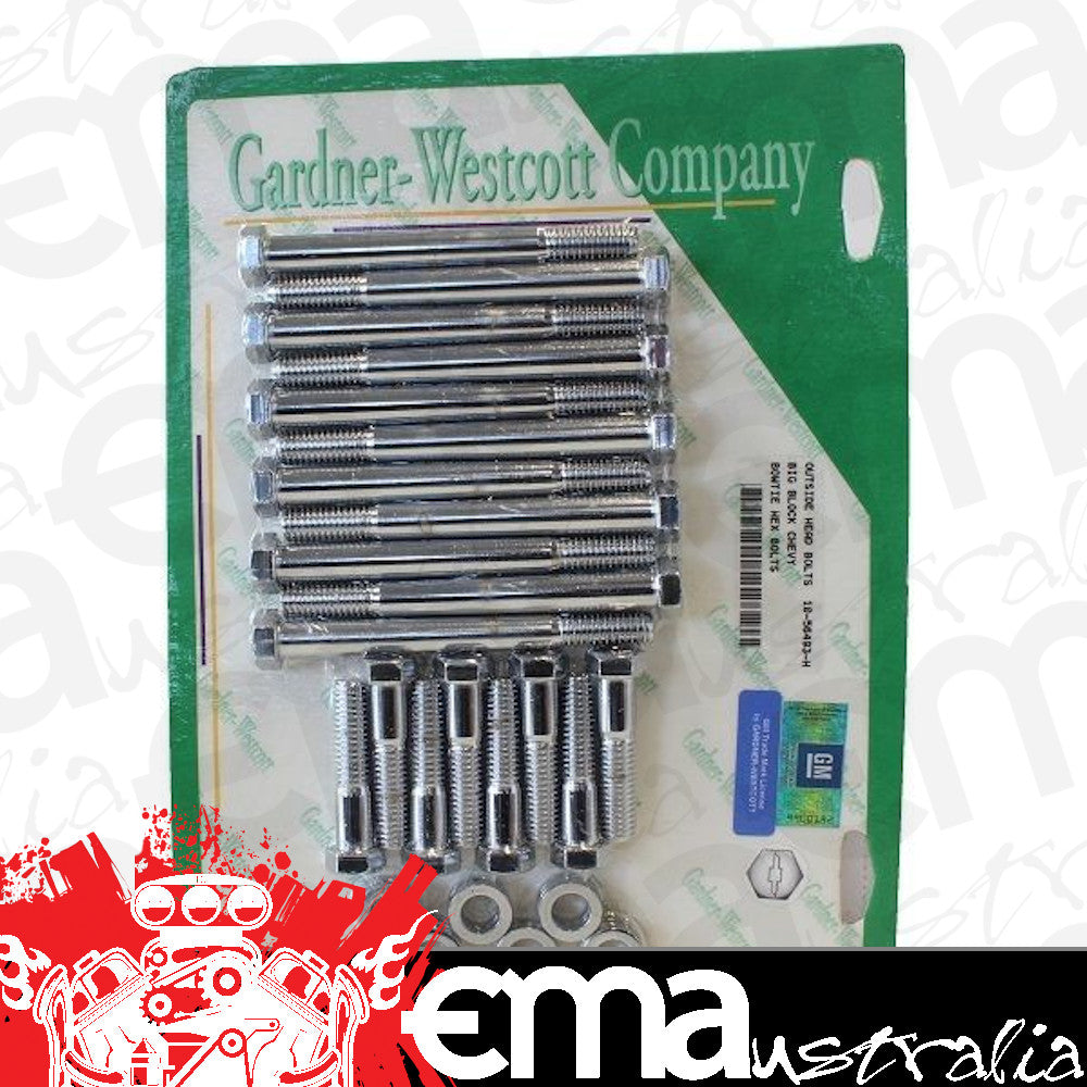 Gardner Westcott GW10-56493-H Outside Head Bolts Chrome Hex suit Chev BB V8