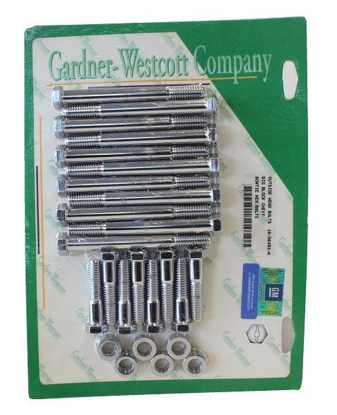 Gardner Westcott GW10-56493-H Outside Head Bolts Chrome Hex suit Chev BB V8