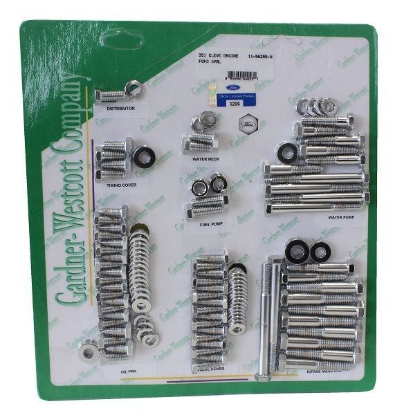 Gardner Westcott GW11-56255-HSP S/S Engine Dress-Up Bolt Kit Ford Logo 302/351C