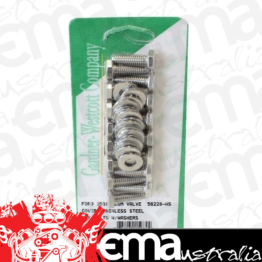 Gardner Westcott GW56228-HS Ford 302-351C S/S Hex Aluminium Valve Cover Bolt Set