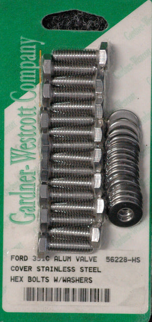 Gardner Westcott GW56228HS Stainless Steel Valve Cover Bolts Ford Cleveland