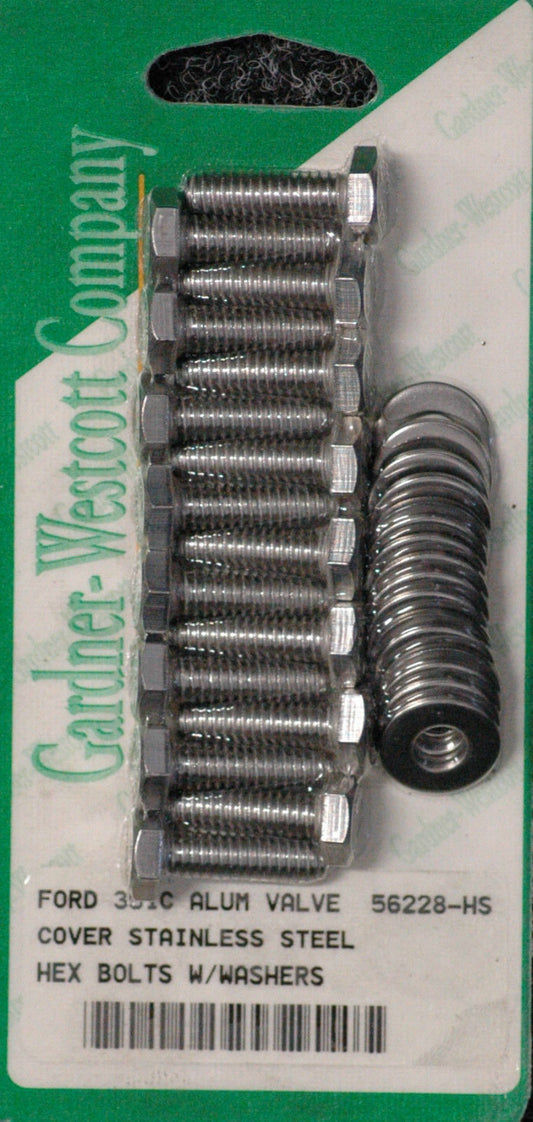 Gardner Westcott GW56228HS Stainless Steel Valve Cover Bolts Ford Cleveland