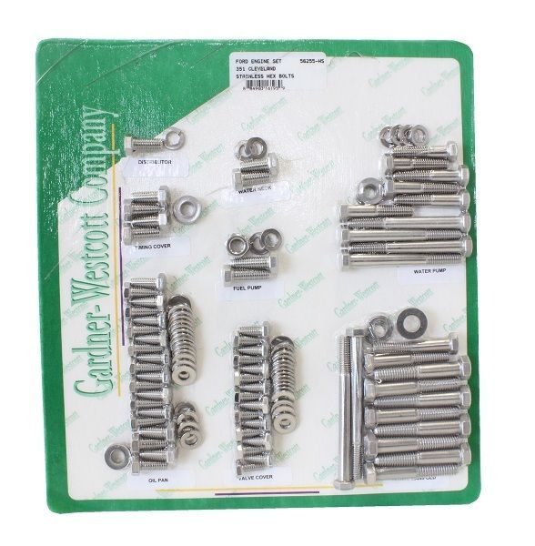 Gardner Westcott GW56255-HS Ford 302-351C S/S Hex Engine Dress Up Bolt Kit