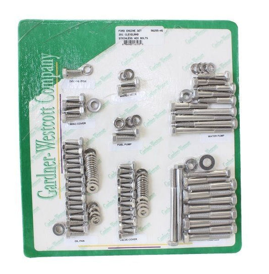 Gardner Westcott GW56255-HS Ford 302-351C S/S Hex Engine Dress Up Bolt Kit