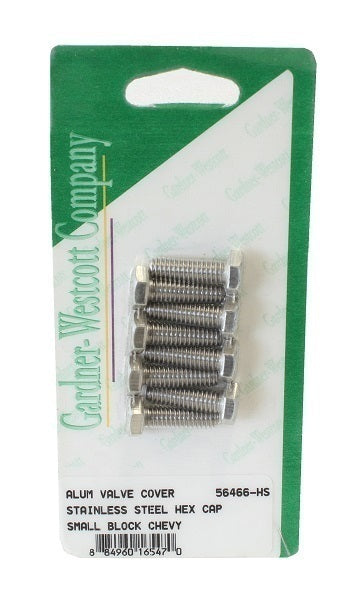 Gardener-Westcott GW56466-HS Gardner Westcott Chev SB Pre-86 S/S Hex Aluminium Valve Cover Bolt Set