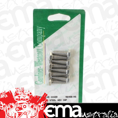Gardener-Westcott GW56466-HS Gardner Westcott Chev SB Pre-86 S/S Hex Aluminium Valve Cover Bolt Set