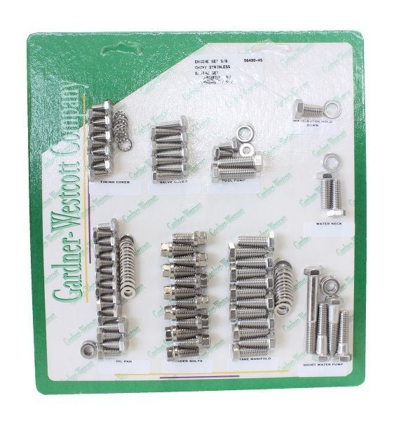 Gardner Westcott GW56490-HS Chev SB V8 w/ Headers S/S Engine Dress-Up Bolt Kit