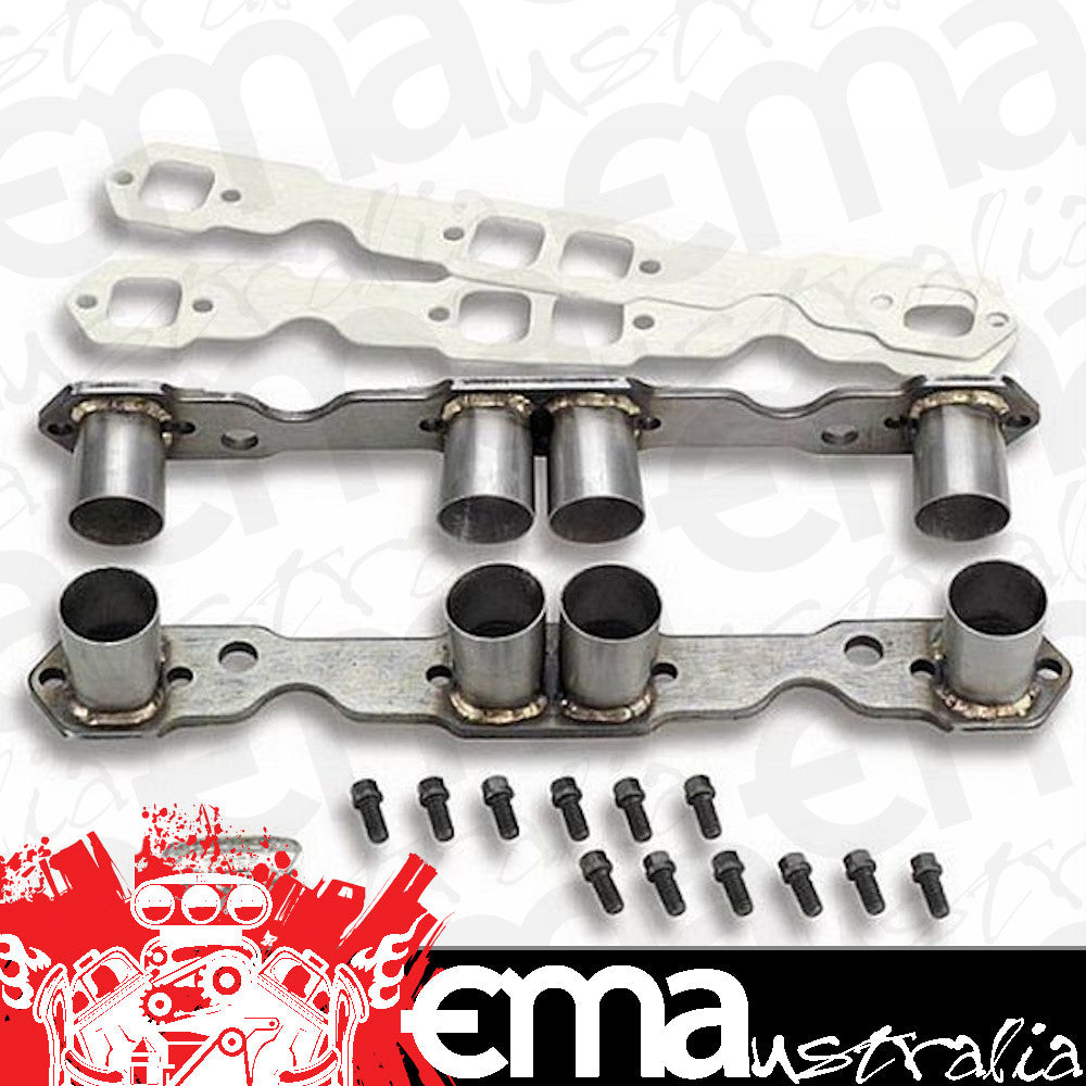 Hooker HK11622 Flange Kit w/Welded Stubs suit Chev SB 262-400 Square Port 1-3/4"