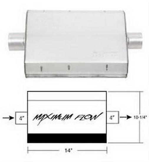 Hooker HK21609 Maximum Flow Muffler 4" Center In & Out Aluminized Steel