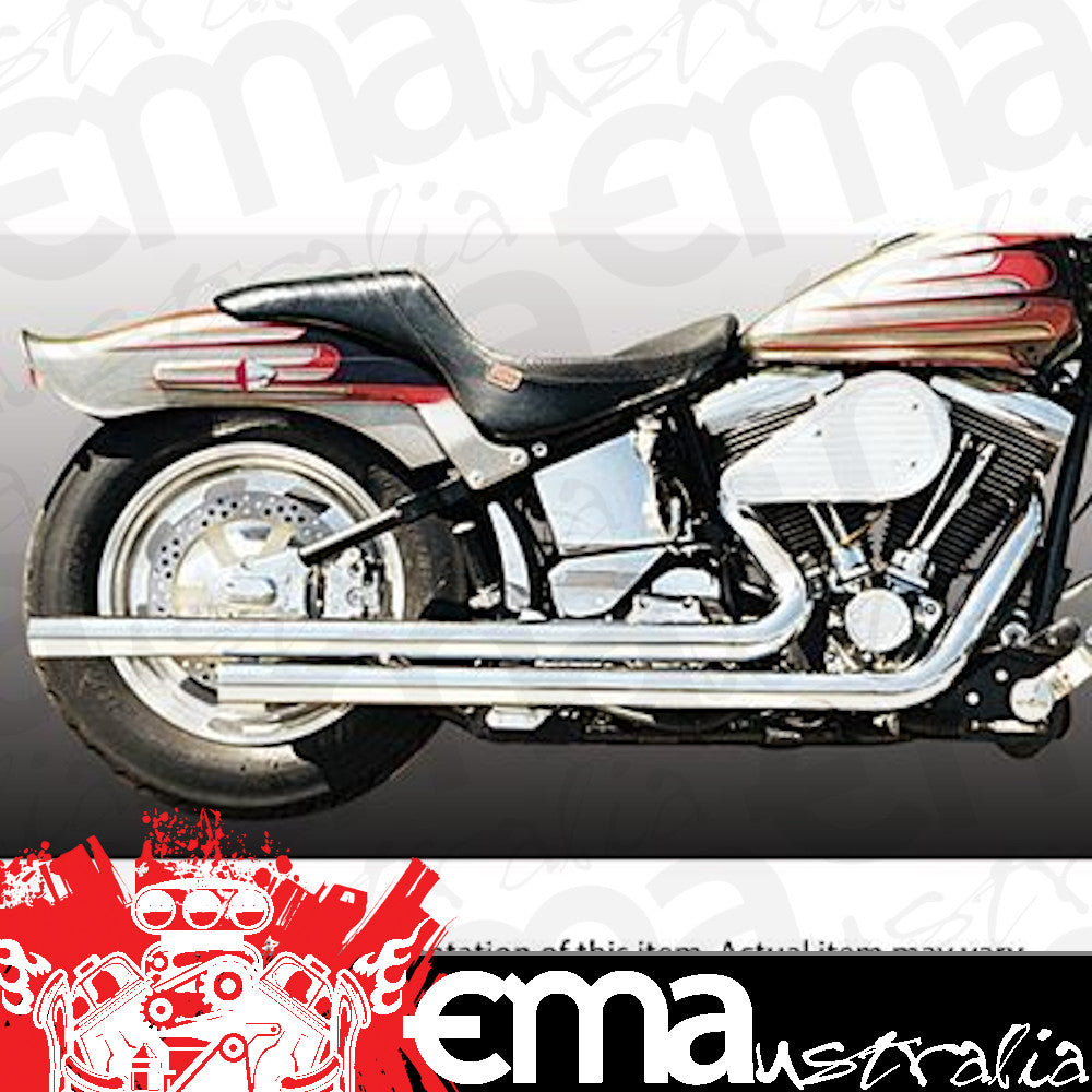 Hooker HK27907-1HKR Exhaust Pipes Rebel Chrome For Harley 84-06 Softail Mid Length Stagger Straight Cut